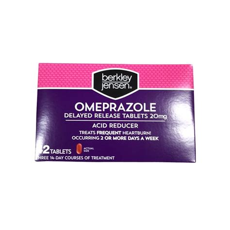 Berkley Jensen Omeprazole Delayed Release Tablets Acid Reducer 42 Ct