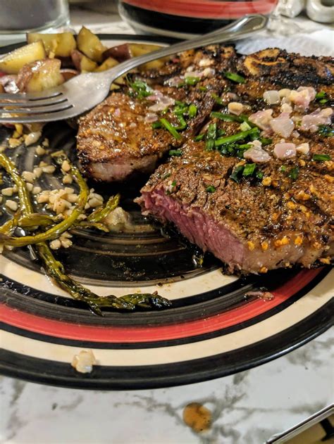 [homemade] Porterhouse With Garlic Butter Asparagus And Potatoes R Food