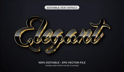 Efecto De Texto Elegante Editable Efecto De Texto Brillante Negro Y