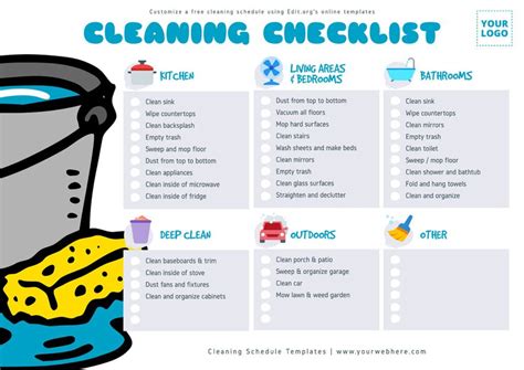 Daily And Weekly Cleaning Schedule Templates