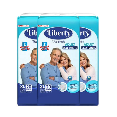 Buy Liberty Eco Adult Diapers Extra Large Xl 30 Count Waist Size 48 68 Inch Pack Of 3 10 Count