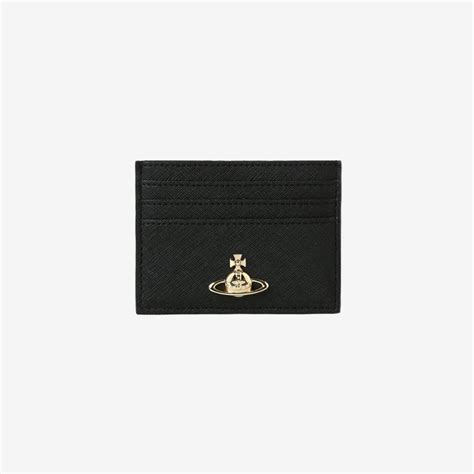 SASOM กระเปา Vivienne Westwood Saffiano Flat Card Holder Black เชค