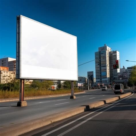 Una Valla Publicitaria En Una Carretera Con Una Luz Roja En La Parte