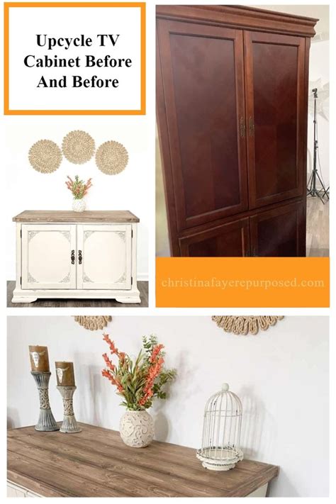 Repurposed Television Armoire Cabinet Into A Sideboard And Painted White