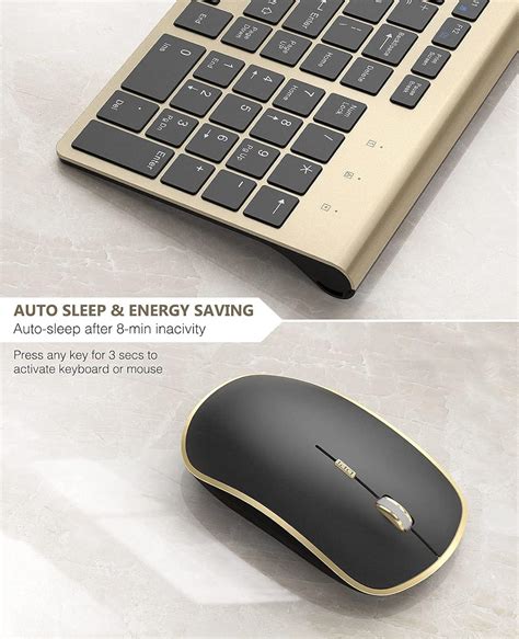 J JOYACCESS Wireless Keyboard Mouse Ultra Slim And Compact Computer