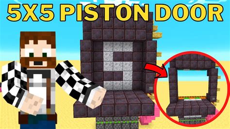 Awesome 5x5 Piston Door 5x5 Minecraft Door 1 18 1 18 1 Tutorial Youtube