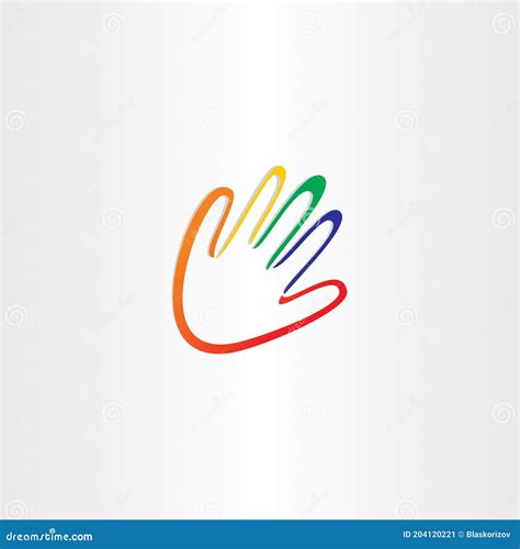 Human Hand With Color Fingers Stock Vector Illustration Of Colour