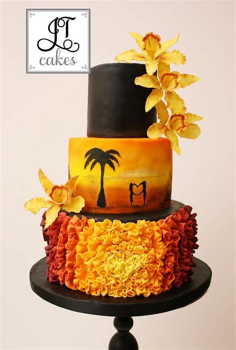 Sunset Wedding Cake Decorated Cake By Jt Cakes Cakesdecor