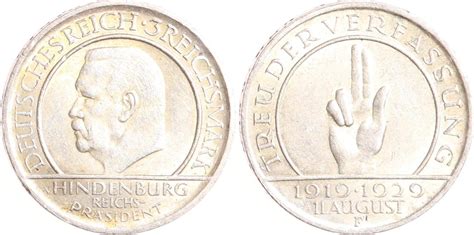 Weimarer Republik Reichsmark F Verfassung Vf Ef Ma Shops