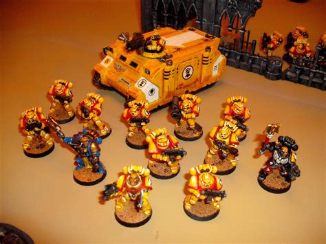 Chaplain Imperial Fists Space Marines Librarian Rhino Imperial Fists Tactical Squad With