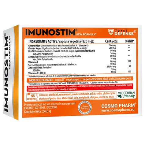 Imunostim Supliment Alimentar Antiviral Capsule Cosmopharm