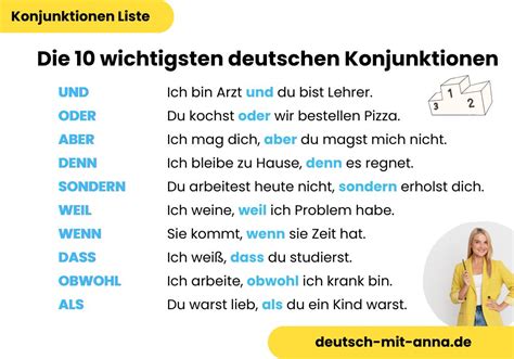 Konjunktionen Liste Mit Vielen Beispielen