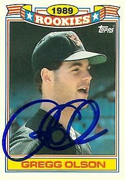 Gregg Olson Autographed Baseball Card Baltimore Orioles Topps