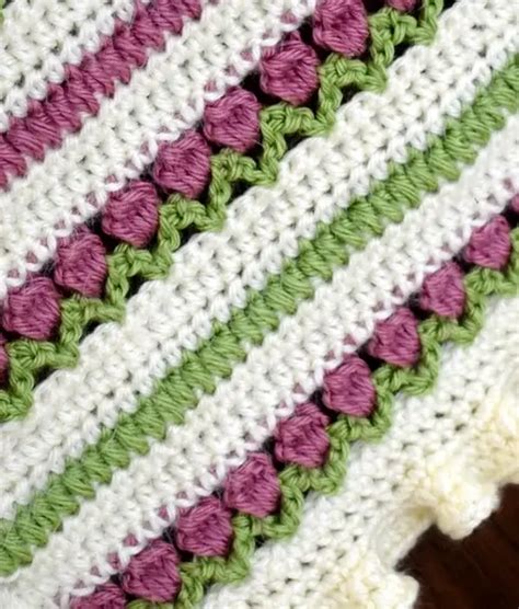 Ruffled Rose Garden Crochet Baby Blanket Pattern Weave Crochet