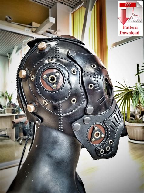 Pattern Pdf Leather Steampunkdieselpunk Mask V19 Etsy