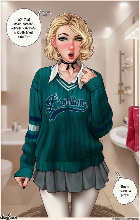 Rule 34 1girls Aroma Sensei Bathroom Blonde Hair Blush Eyebrow