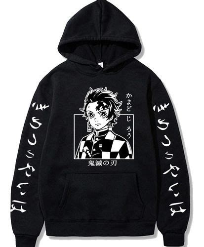 Blusa Moletom Tanjiro Demon Slayer Kimetsu No Yaiba Canguru R