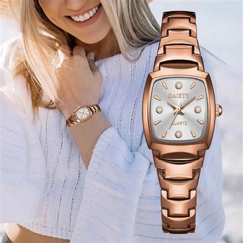 Jual En Ligne Jam Tangan Wanita Gaya Korea Model Kotak Segi Stainless