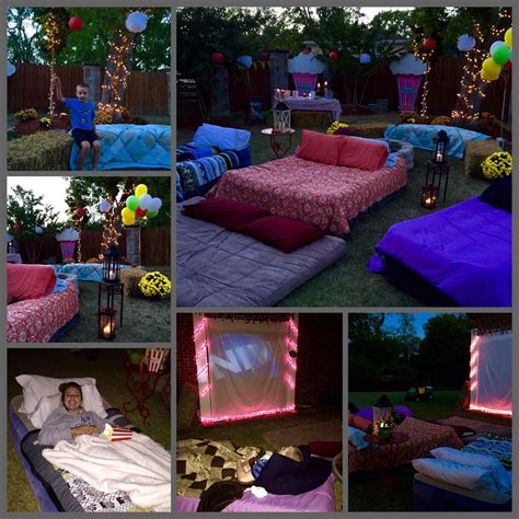 Outdoor Movie Projector Decor Ideas Movie Night Birthday Party