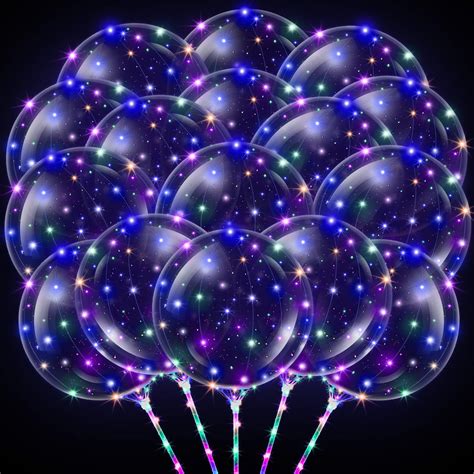 50 Pcs Clear Balloons 20 Inches Led Balloons Light Up Balloons Flashing