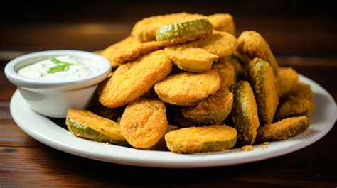 Premium Ai Image Homemade Deep Fried Pickles