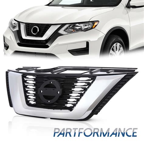 Chrome Front Upper Bumper Grille For Nissan Rogue S Sl Sv