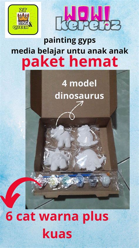 Paket Mewarnai Gypsum Model Dino Lazada Indonesia