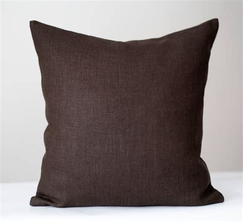 Brown Linen Pillow Cover Linen Pillowcase Pure Linen Throw Etsy