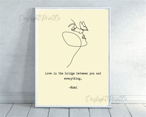 Rumi Quote Inspiration Poem Wall Art Home Decor Minimalist Line