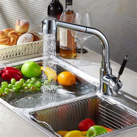 Copper Pull Out Hot And Cold Mixer Tap Vegetables Basin Sink Shower