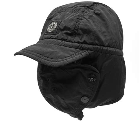 Stone Island Junior Nylon Metal Logo Cap Black END GB