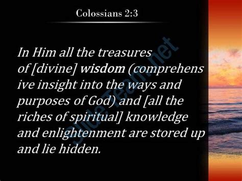 Colossians The Treasures Of Wisdom And Knowledge Powerpoint Church