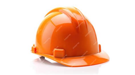 Premium AI Image | orange hard hat and safety helmet on white background