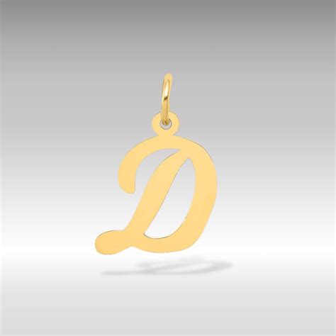 K Gold Script Letter D Initial Pendant Dainty Personalized Pendant