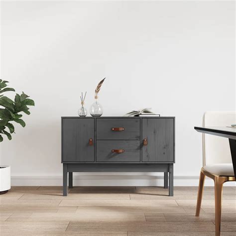 Fhe Buffet Gris X X Cm Bois Massif De Pin Yosoo Dx