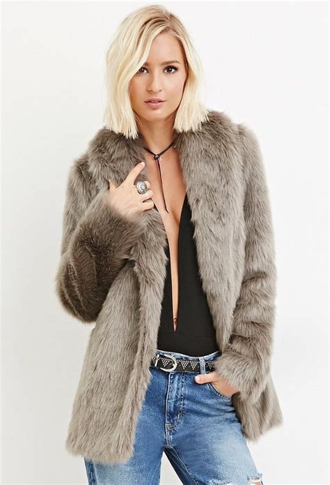 Forever 21 Shawl Collar Faux Fur Coat Fur Coat Faux Fur Coat Coat