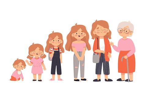 Free Vector A Person In Different Ages Concept