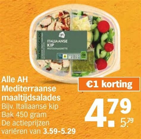 Alle Ah Mediterraanse Maaltijdsalades 450g Aanbieding Bij Albert Heijn