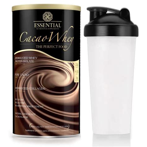 Kit Cacao Whey G Essential Coqueteleira Meu Mundo Fit