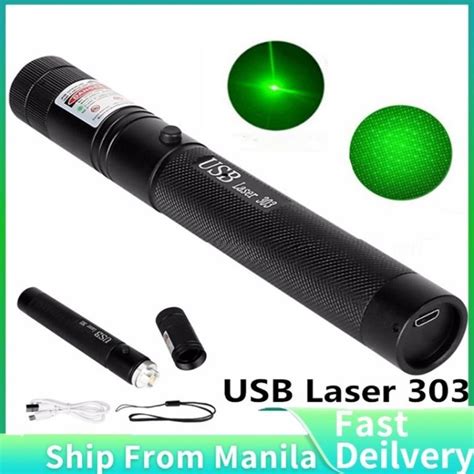 Ready Stock USB Rechargeable GREEN LASER Pointers 532nm 10000m High