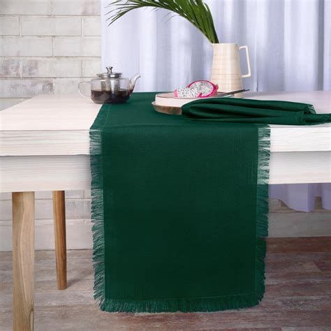 Amazon DMoksha Eden Green Fringe Table Runner 60 Inches Long St