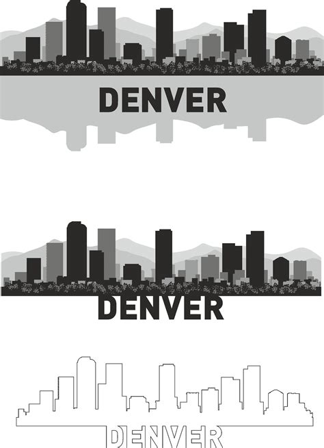 Denver Skyline Colorado Vector Denver Svg Denver Png Etsy