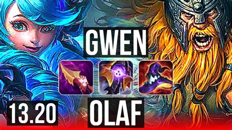 Gwen Vs Olaf Top 6 0 3 700 Games 1 1m Mastery Dominating Euw