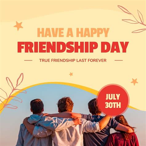 Premium Psd Friendship Day Playful Instagram Post Psd Template