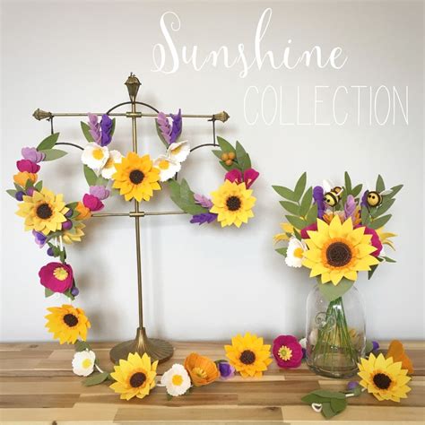 Felt Flower Craft Kit: DIY Felt Flowers Sunshine Mini Wreath - Etsy