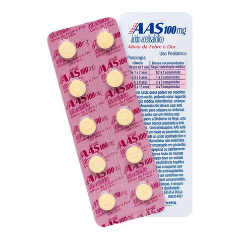 Ácido Acetilsalicílico Infantil Afina O Sangue - AAS Infantil 100mg 10 comprimidos - Farma 22