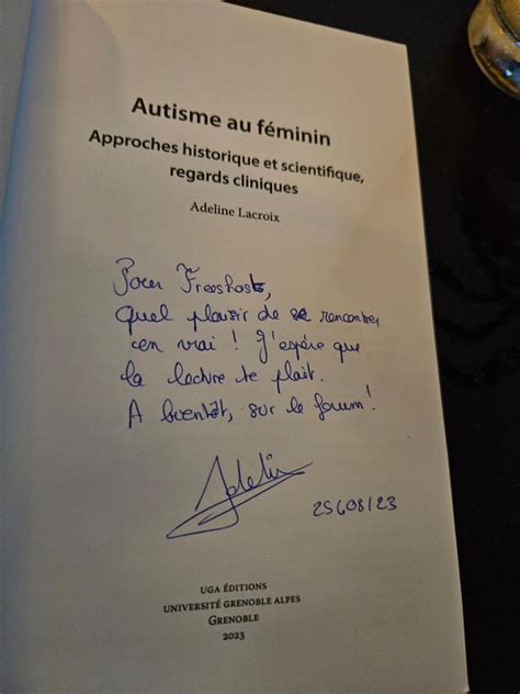 Adeline Lacroix L Autisme Au Feminin Dedicace Freeshost Postimages