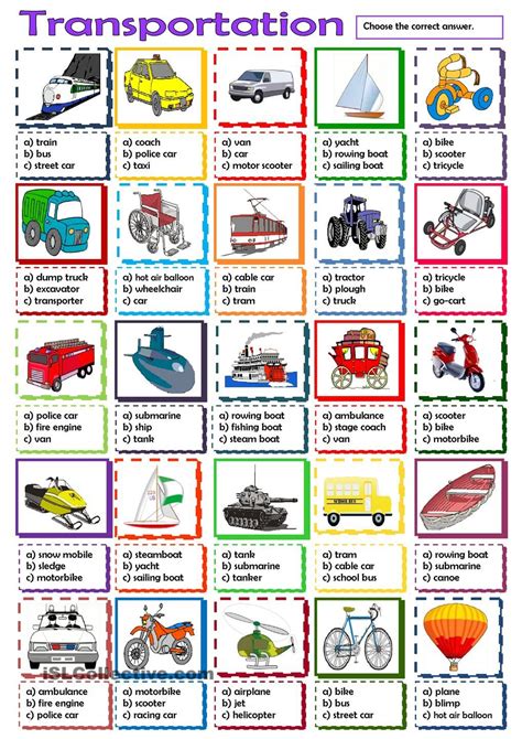 Transportation Vocabulario En Ingles Clase De Ingl S Idioma Ingles