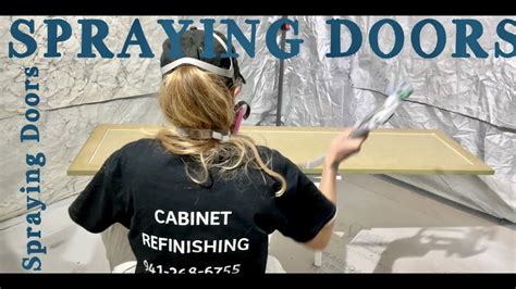 Spraying Doors Cabinet Refinishing Youtube