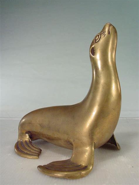 1960s Brass Seal Sculpture Paper Weight